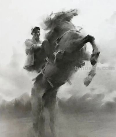 姚治的素描作品，营造出如诗如梦的朦胧氛围 - 图画吧TUHUABA