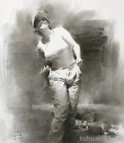 姚治的素描作品，营造出如诗如梦的朦胧氛围 - 图画吧TUHUABA