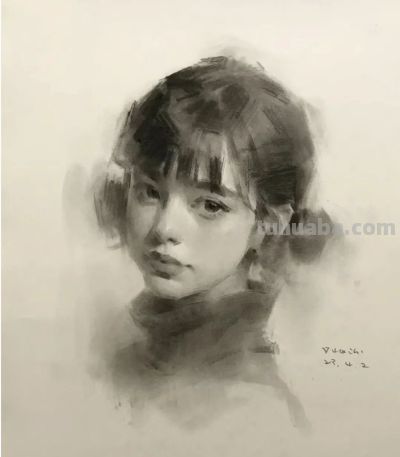 姚治的素描作品，营造出如诗如梦的朦胧氛围 - 图画吧TUHUABA