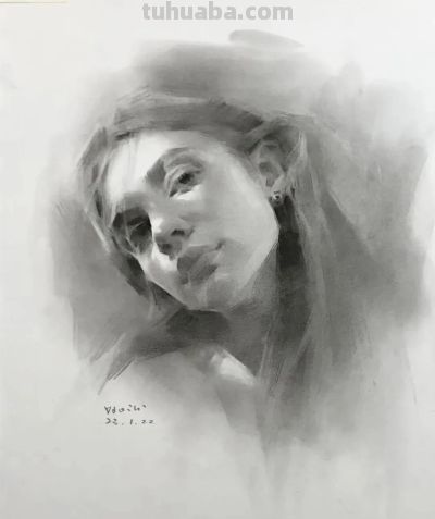 姚治的素描作品，营造出如诗如梦的朦胧氛围 - 图画吧TUHUABA