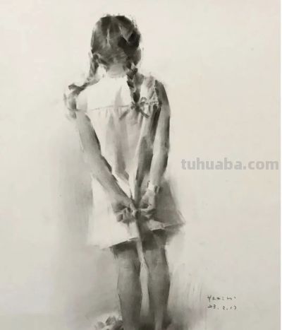 姚治的素描作品，营造出如诗如梦的朦胧氛围 - 图画吧TUHUABA