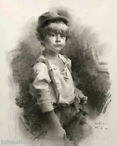 姚治的素描作品，营造出如诗如梦的朦胧氛围 - 图画吧TUHUABA