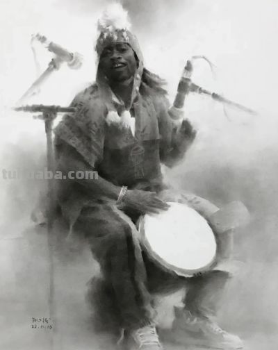 姚治的素描作品，营造出如诗如梦的朦胧氛围 - 图画吧TUHUABA