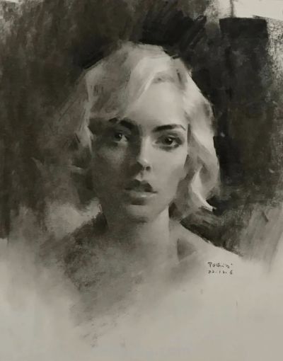 姚治的素描作品，营造出如诗如梦的朦胧氛围 - 图画吧TUHUABA