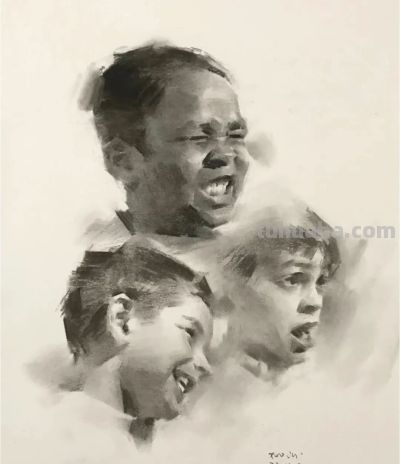 姚治的素描作品，营造出如诗如梦的朦胧氛围 - 图画吧TUHUABA