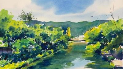 光感十足的自然水彩风景画派，令人赞叹不已！ - 图画吧TUHUABA