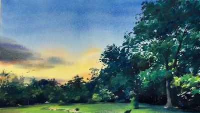 光感十足的自然水彩风景画派，令人赞叹不已！ - 图画吧TUHUABA