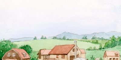 绝美，乡村的田间风景也太美了吧！教你画一幅！ - 图画吧TUHUABA