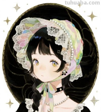 温柔少女水彩画 - 图画吧TUHUABA