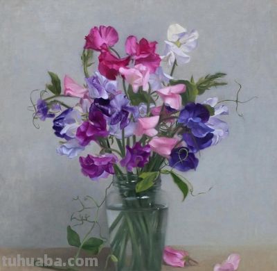 静物花卉油画，英国当代画家Henrietta Abel Smith - 图画吧TUHUABA