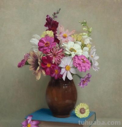 静物花卉油画，英国当代画家Henrietta Abel Smith - 图画吧TUHUABA