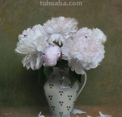 静物花卉油画，英国当代画家Henrietta Abel Smith - 图画吧TUHUABA