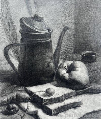 素描一组｜烟台中小学生“才艺秀”作品选登 - 图画吧TUHUABA