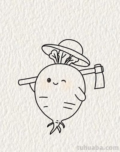 萝卜扛锄乐 头戴小帽萌 儿童简笔画丨画个简笔画分享 - 今日头条