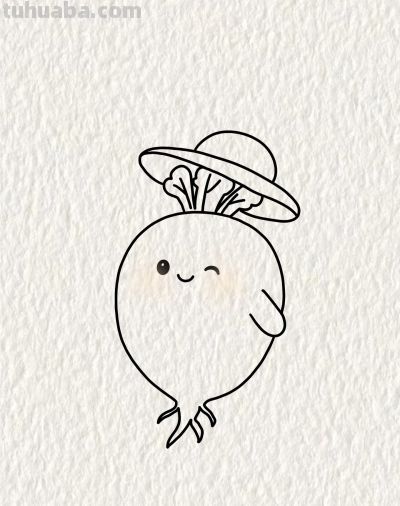 萝卜扛锄乐 头戴小帽萌 儿童简笔画丨画个简笔画分享 - 图画吧TUHUABA