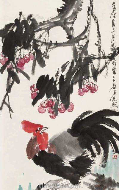 卢光照笔下的鸡（16图），有一股“烈性”和拙趣 - 图画吧TUHUABA