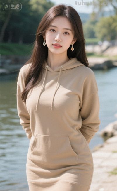 松弛随性的浅卡其连帽卫衣套装风 - 今日头条