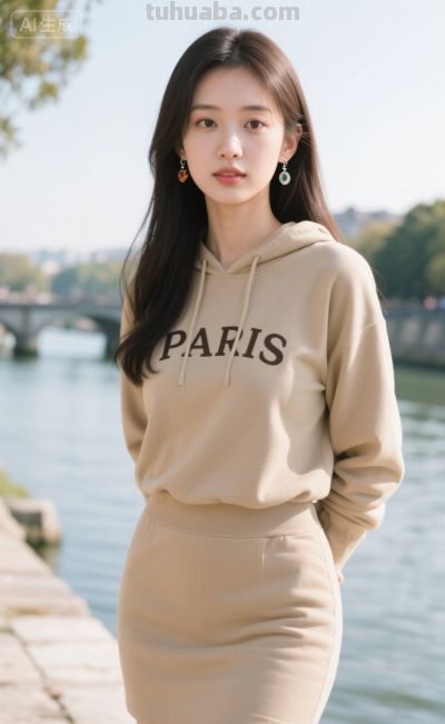 松弛随性的浅卡其连帽卫衣套装风 - 图画吧TUHUABA