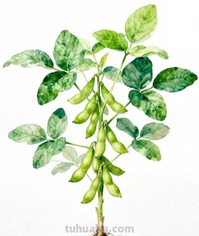 水彩画｜毛豆 - 图画吧TUHUABA