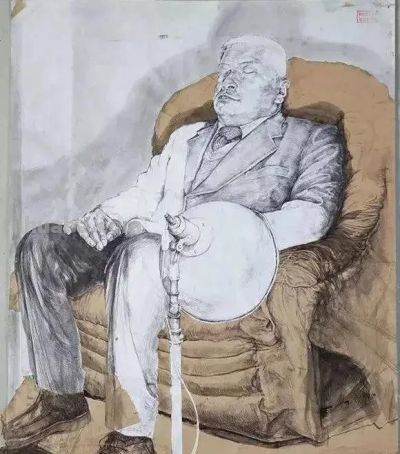 鲁迅美院人像素描留校作品，很个性的风格手法，有探索和创新性 - 图画吧TUHUABA