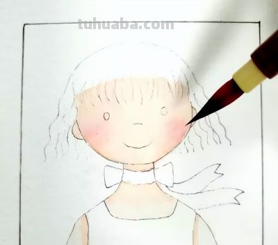 可爱的小女孩。 - 图画吧TUHUABA