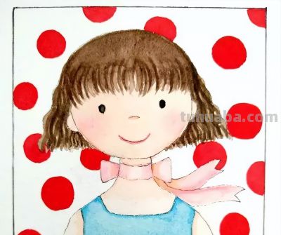 可爱的小女孩。 - 图画吧TUHUABA
