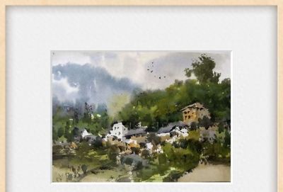 每日一画 | 山深树密人家隐，云气轻缠墨色新——山里人家·写意水彩 - 今日头条