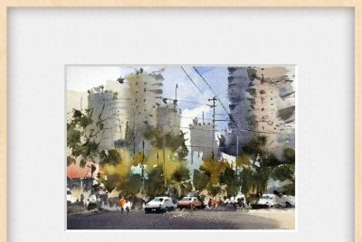 每日一画 | 楼影参差云脚乱，车声远近市声融——春讯·风景写意水彩 - 今日头条