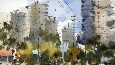 每日一画 | 楼影参差云脚乱,车声远近市声融——春讯·风景写意水彩 - 今日头条 每日一画 | 楼影参差云脚乱,车声远近市声融——春讯·风景写意水彩 - 图画吧TUHUABA