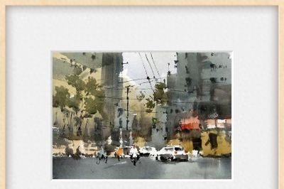 每日一画 | 街衢车影流光转，树色参差入画来——街景·风景写意水彩 - 今日头条