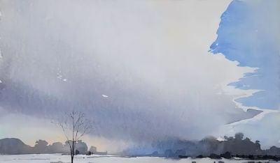 田野水彩风景有没有想到自己的家乡风景？ - 图画吧TUHUABA