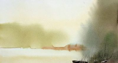 田野水彩风景有没有想到自己的家乡风景？ - 图画吧TUHUABA