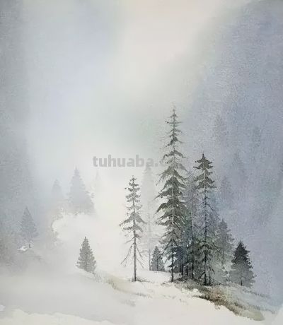 田野水彩风景有没有想到自己的家乡风景？ - 图画吧TUHUABA