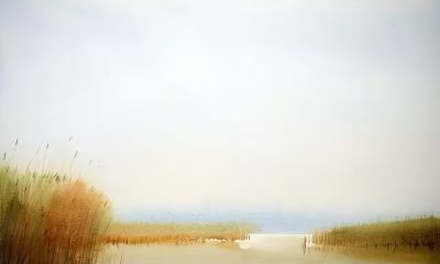 田野水彩风景有没有想到自己的家乡风景？ - 图画吧TUHUABA