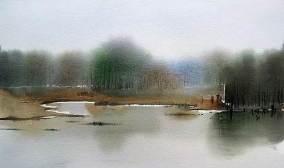 田野水彩风景有没有想到自己的家乡风景？ - 图画吧TUHUABA