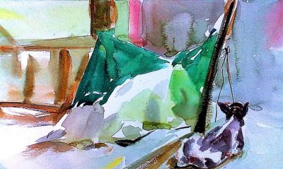 一马当先——夏欢欢 水彩动物欣赏 - 图画吧TUHUABA