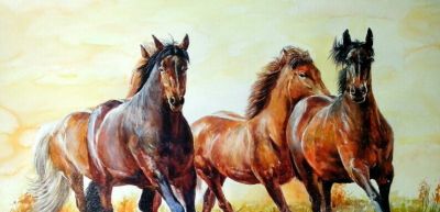 一马当先——夏欢欢 水彩动物欣赏 - 图画吧TUHUABA