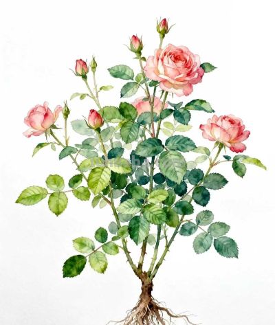 水彩画｜蔷薇 - 图画吧TUHUABA