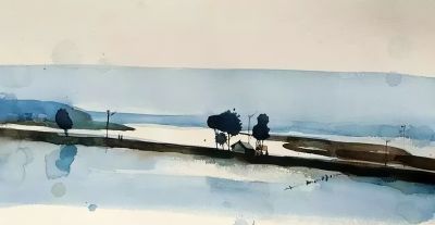 一组极简水彩画，美得如国画！ - 图画吧TUHUABA