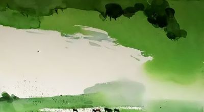 一组极简水彩画，美得如国画！ - 图画吧TUHUABA