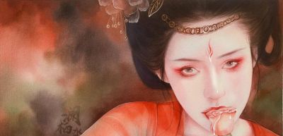 水彩女神笔下撩人的插画，一笔一画太美了！ - 图画吧TUHUABA