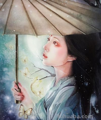 水彩女神笔下撩人的插画，一笔一画太美了！ - 图画吧TUHUABA