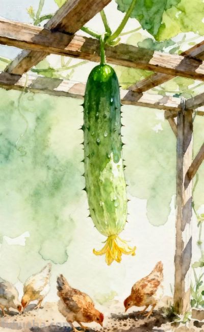 小姨家的黄瓜架｜水彩插画 - 图画吧TUHUABA