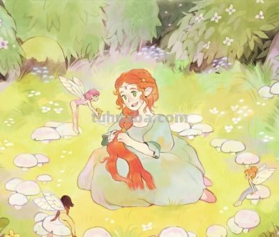 一组温柔的水彩质感和童话感插画 - 图画吧TUHUABA