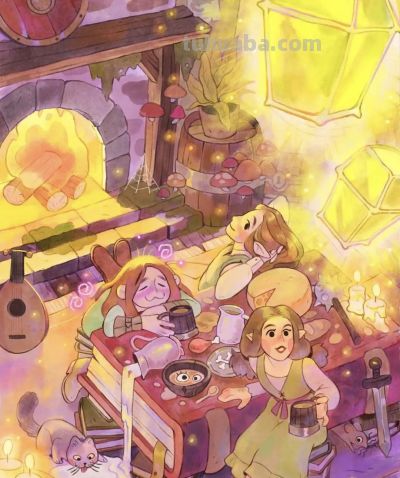 一组温柔的水彩质感和童话感插画 - 图画吧TUHUABA