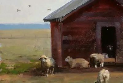 风景写生，杰弗里·拉尔森油画作品 - 图画吧TUHUABA