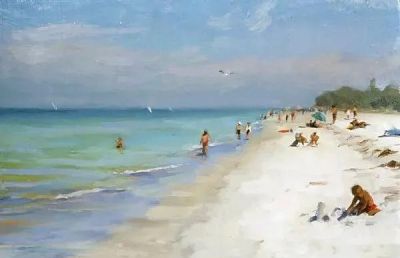 风景写生，杰弗里·拉尔森油画作品 - 图画吧TUHUABA