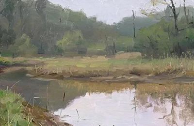 风景写生，杰弗里·拉尔森油画作品 - 图画吧TUHUABA