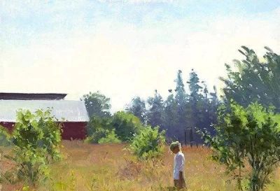 风景写生，杰弗里·拉尔森油画作品 - 图画吧TUHUABA