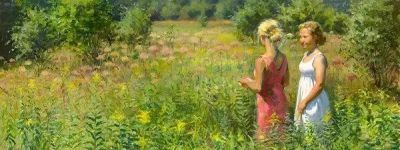 风景写生，杰弗里·拉尔森油画作品 - 图画吧TUHUABA